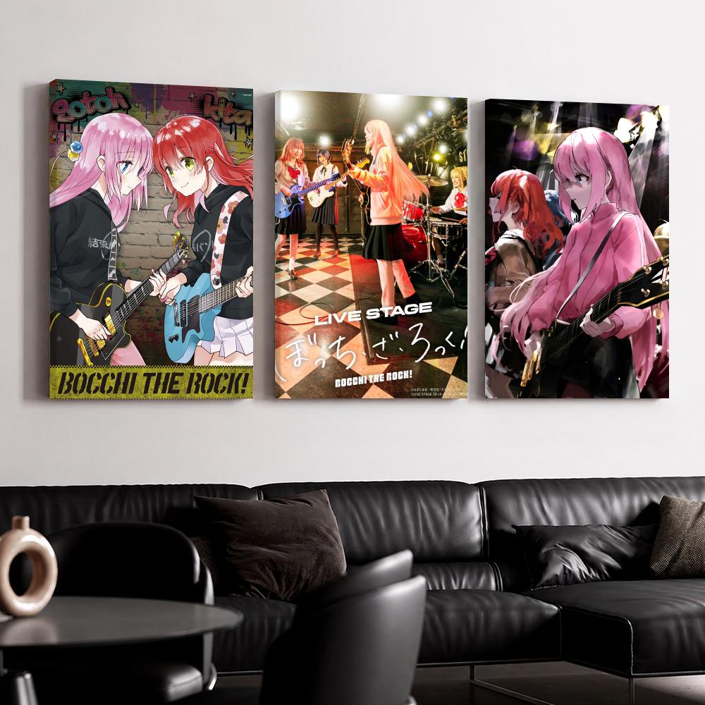 Live Rock - Lukisan Dinding Berbingkai Anime B-Bocchi The