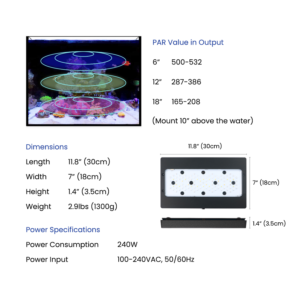 Lampu LED Akuarium Laut A8SE I - Saltwater Tank ulasan dan harga